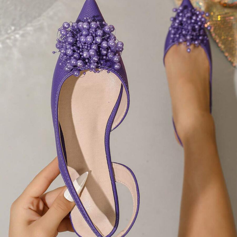 Nuevos zapatos planos de mujer con puntera...