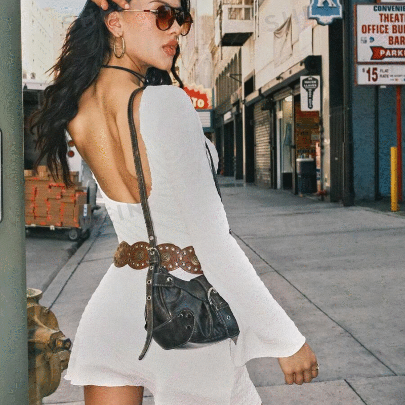 SHEIN EZwear Vestido mini blanco de punto...