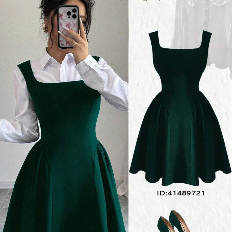 Elenzga Nuevo vestido tipo línea A sin mangas...