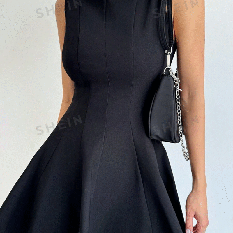 SHEIN EZwear Vestido diario sin mangas de unicolor...